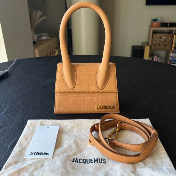 Jacquemus Le Chiquito Moyen croc embossed in Honey Embossed medium sized leather - Picture 10 of 10